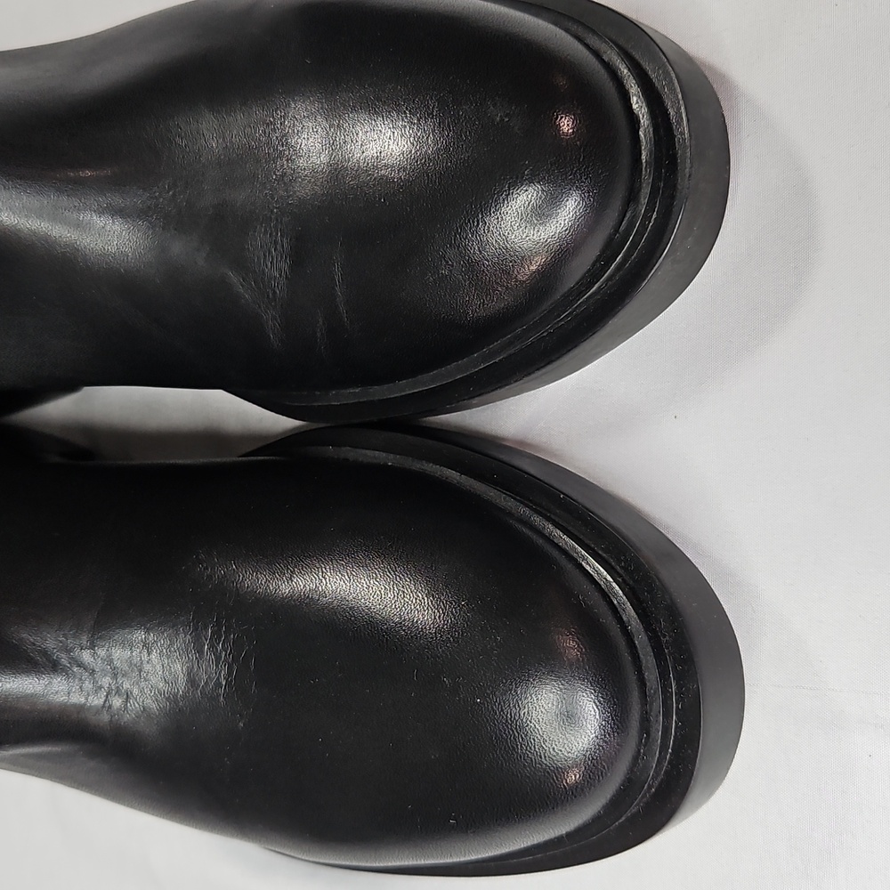 Steve Madden Gaige-Wide Calf Black Leather Riding Boots Size 8 - Picture 6 of 10